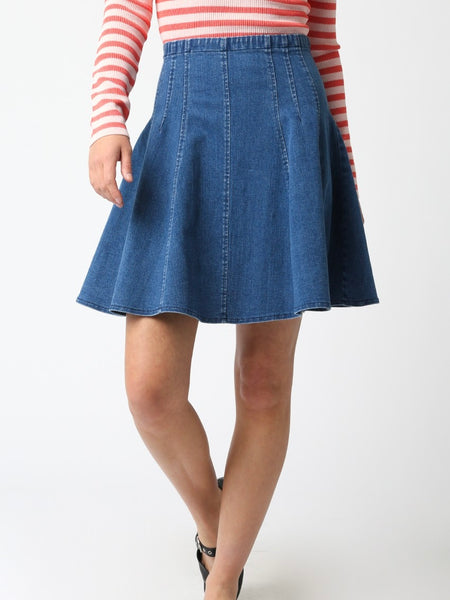Ina Flare Denim Skirt