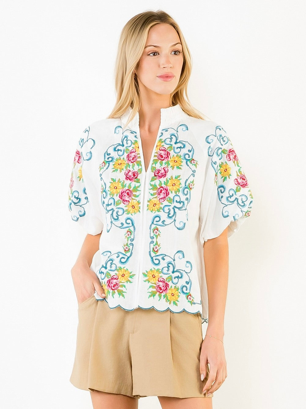 Royal Flush Embroidered Top