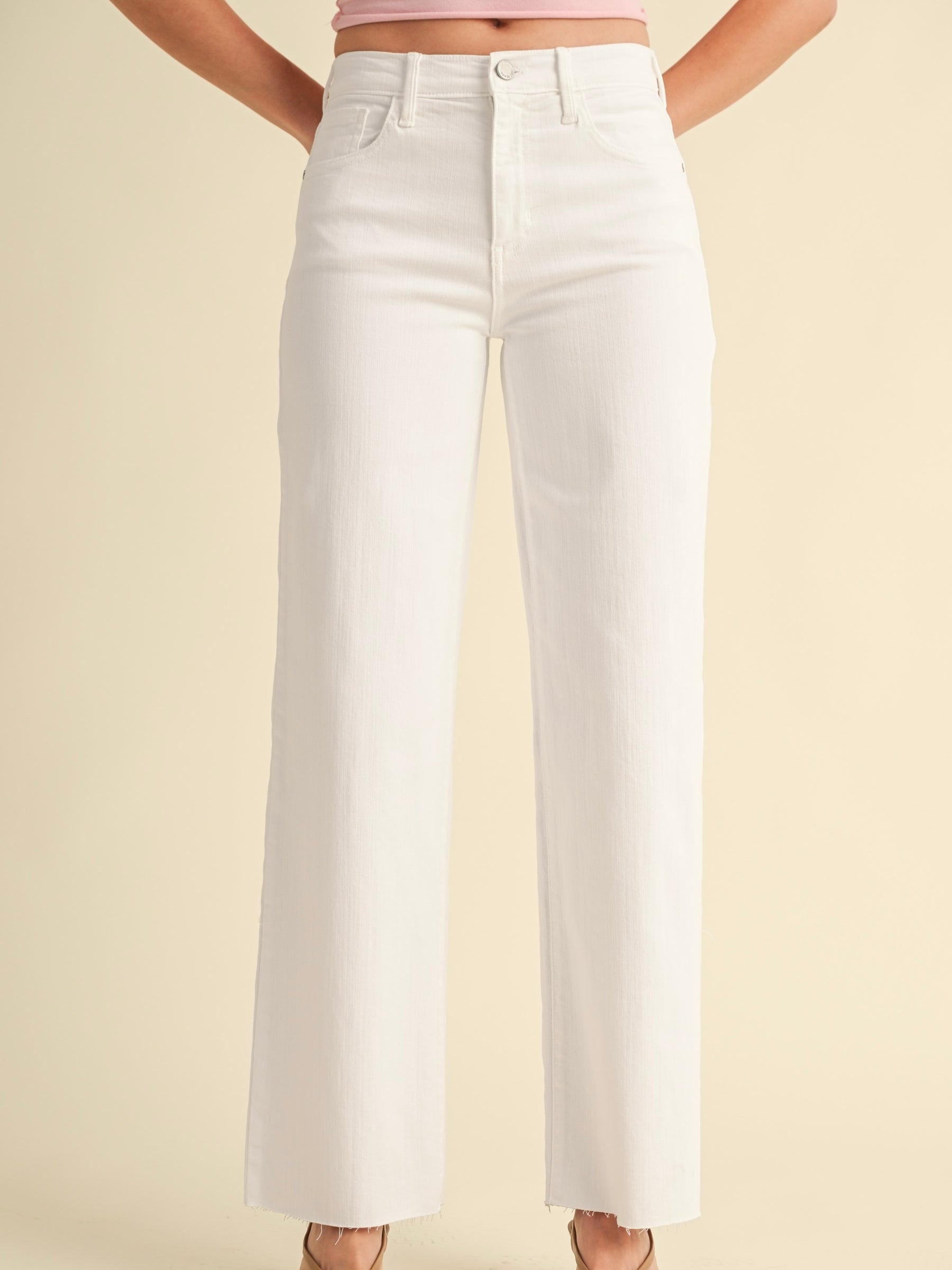 Just Black Denim : Slim Palazzo with Scissor Cut Hem