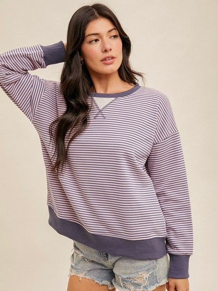 Mini Stripe Oversized Sweatshirt