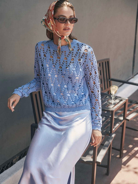 Pointelle Sweater & Satin Cami Dress