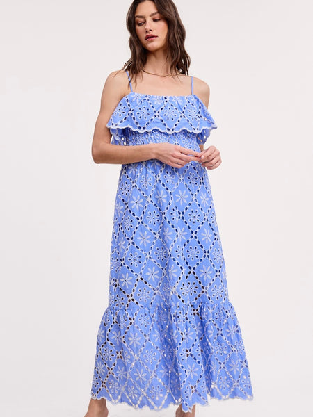 Evelyn Eyelet Midi Dress