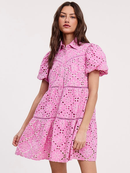 Elloni Eyelet Button Down Dress