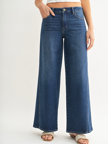 Just Black Denim : Seamed Wide Leg