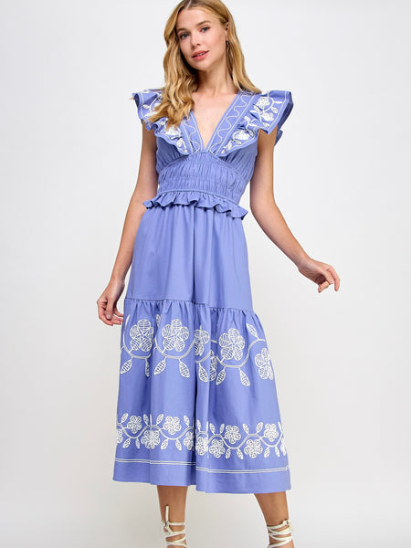 Kim Ruffle Linen Dress