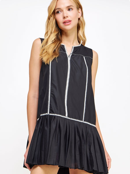Justine Pleated Mini Dress