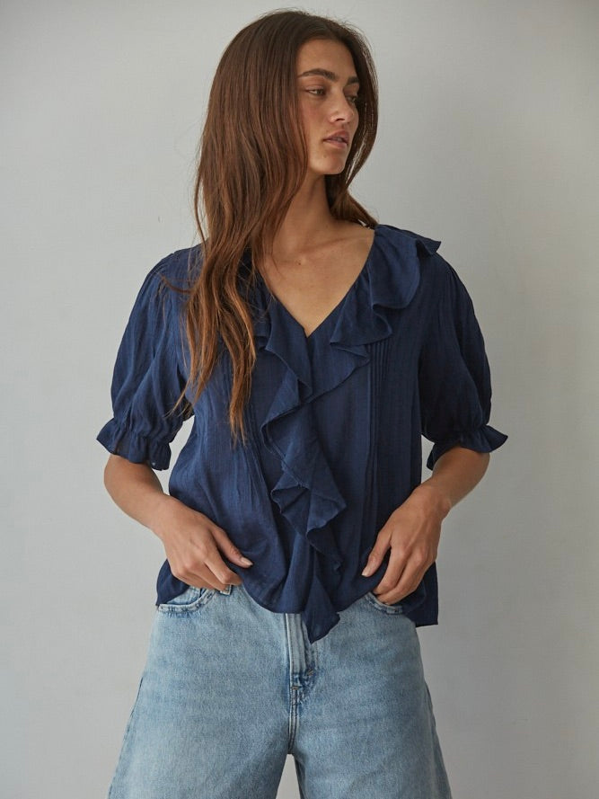 Woven Ruffle Top