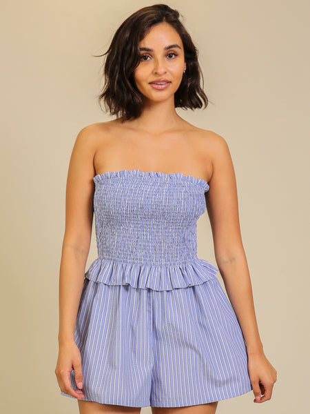 Sally Shirred Romper