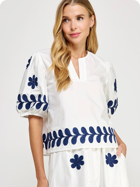 Emme Embroidered Top