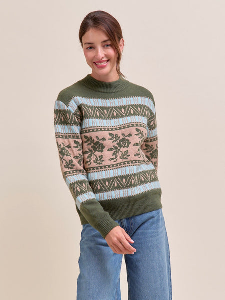 Marianne Floral Neck Sweater