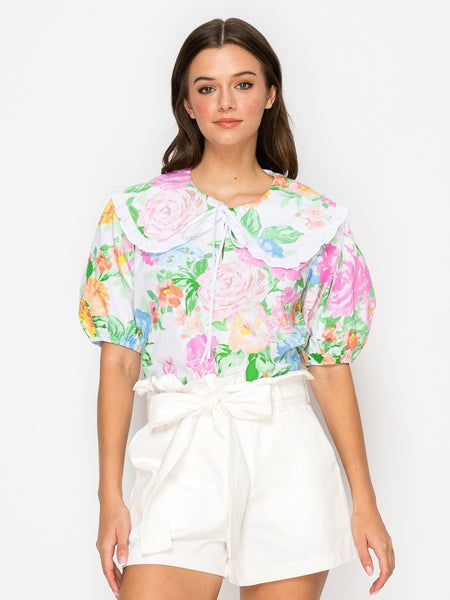 Garden Flower Print Top