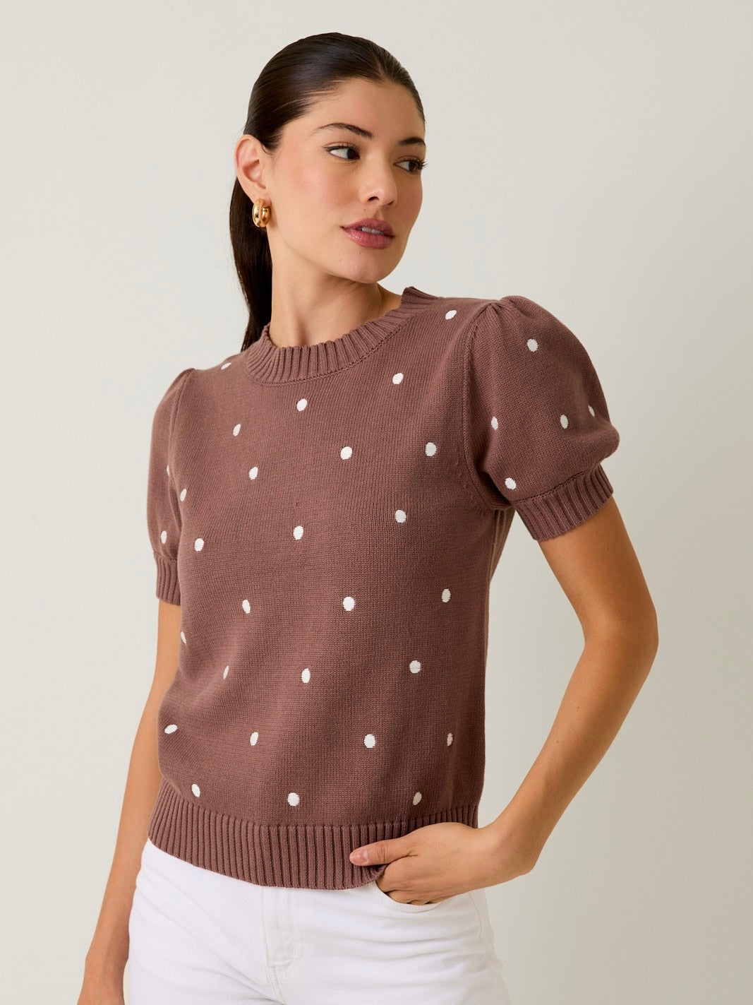 Layla Polka Dot Embroidered Sweater