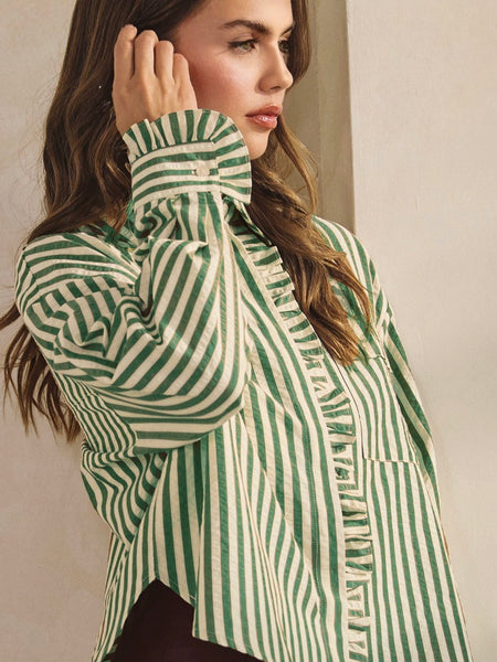 Vintage Ruffled Button Down Shirt