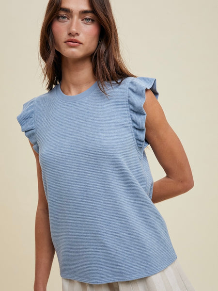 Ruffle Sleeve Knit Top
