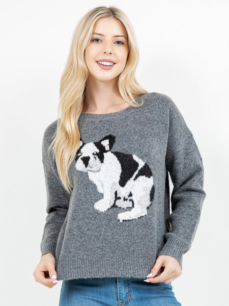Frenchie Pup Knit Sweater