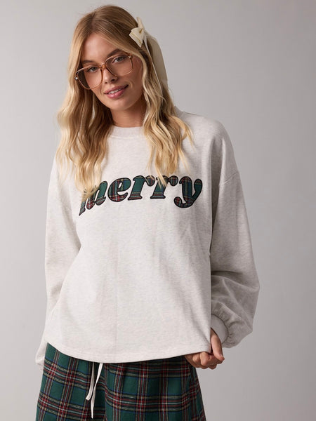 Plaid Merry Sweatshirt