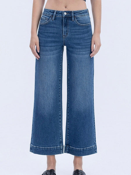 Lovervet : High Rise Trouser Hem Wide Leg Crop
