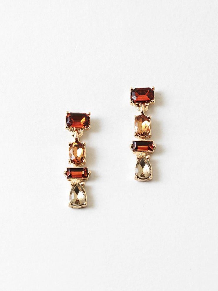 Amber Stone Pendant Earring