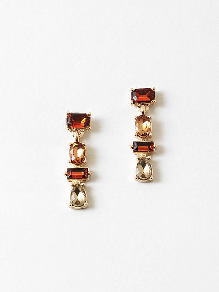 Amber Stone Pendant Earring