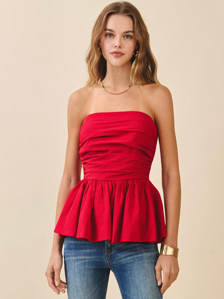 Ruched Peplum Top