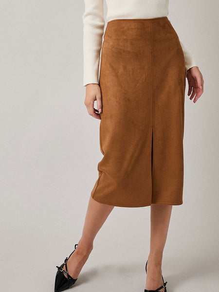 Suede Midi Skirt