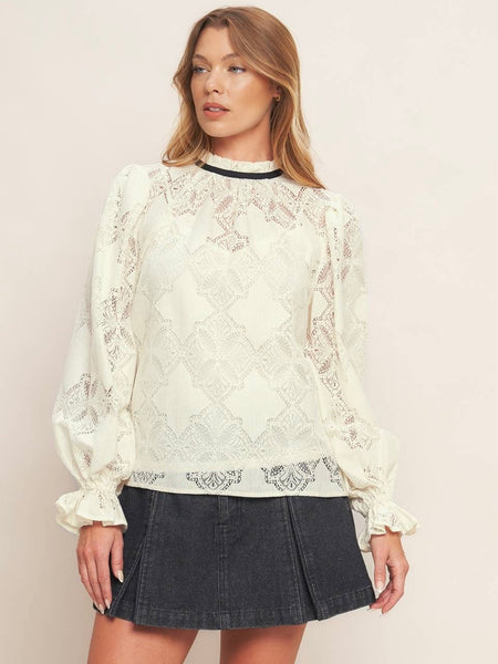 Wendy Woven Lace Top