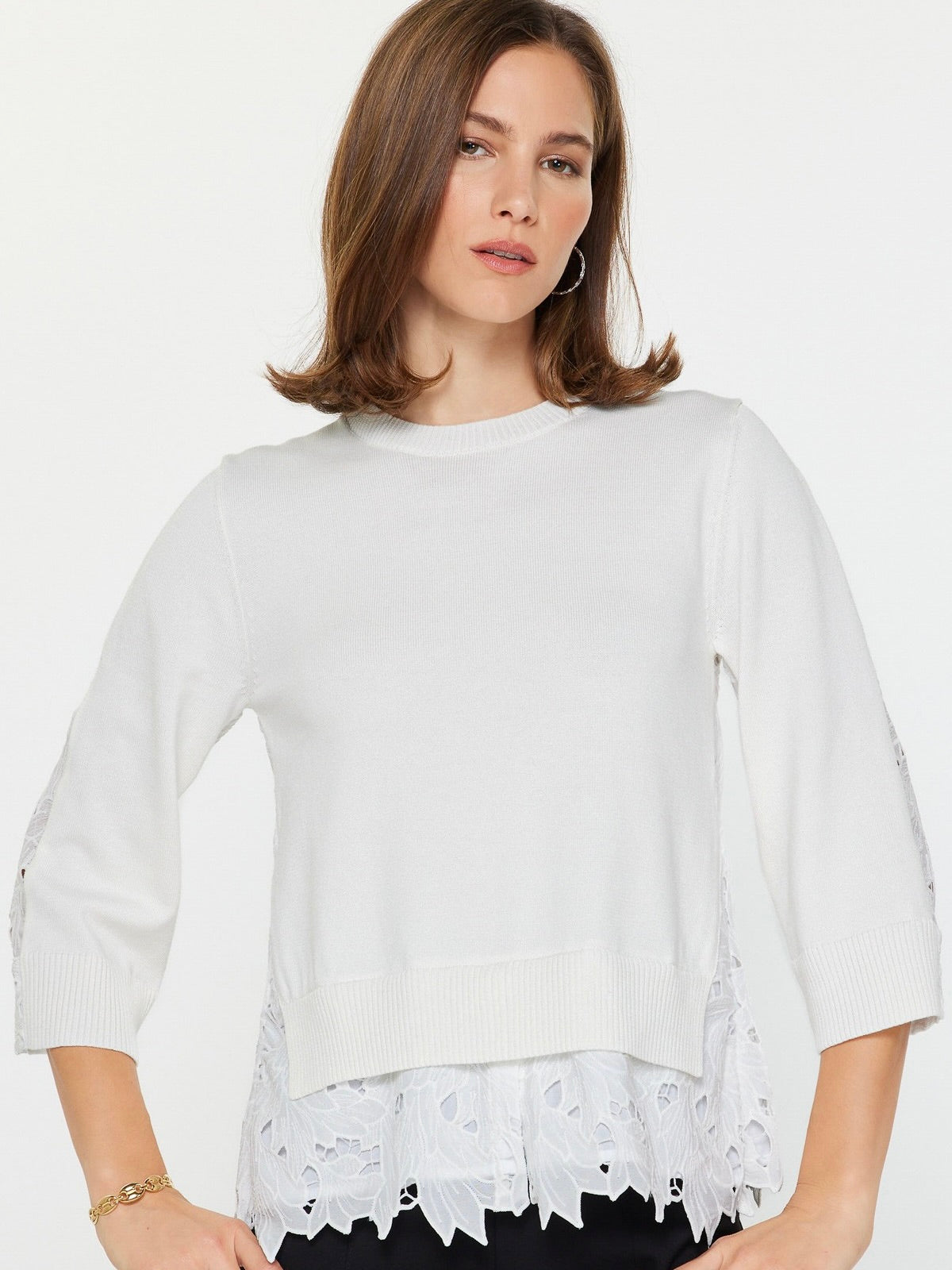 Lace Mixed Media Top