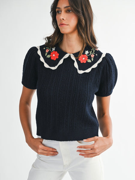 Floral Embroidered Sweater
