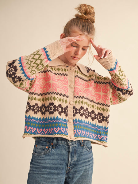 Fair Isle Sweater Cardigan