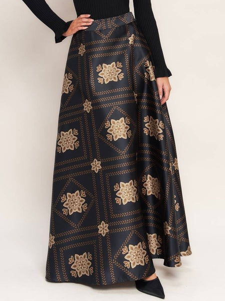 Printed Woven Maxi Circle Skirt