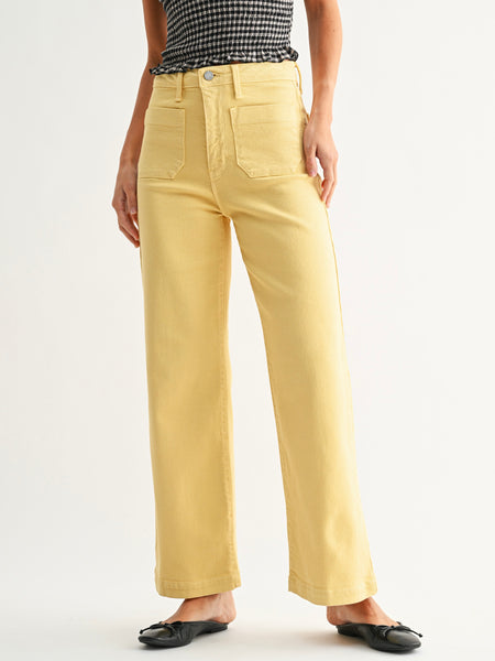 Just Black Denim : Patch Pocket Wide Leg Jean