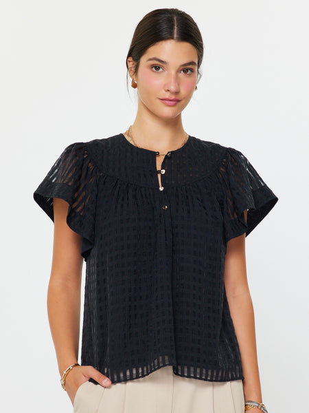 Poppy Flutter Sleeve Top