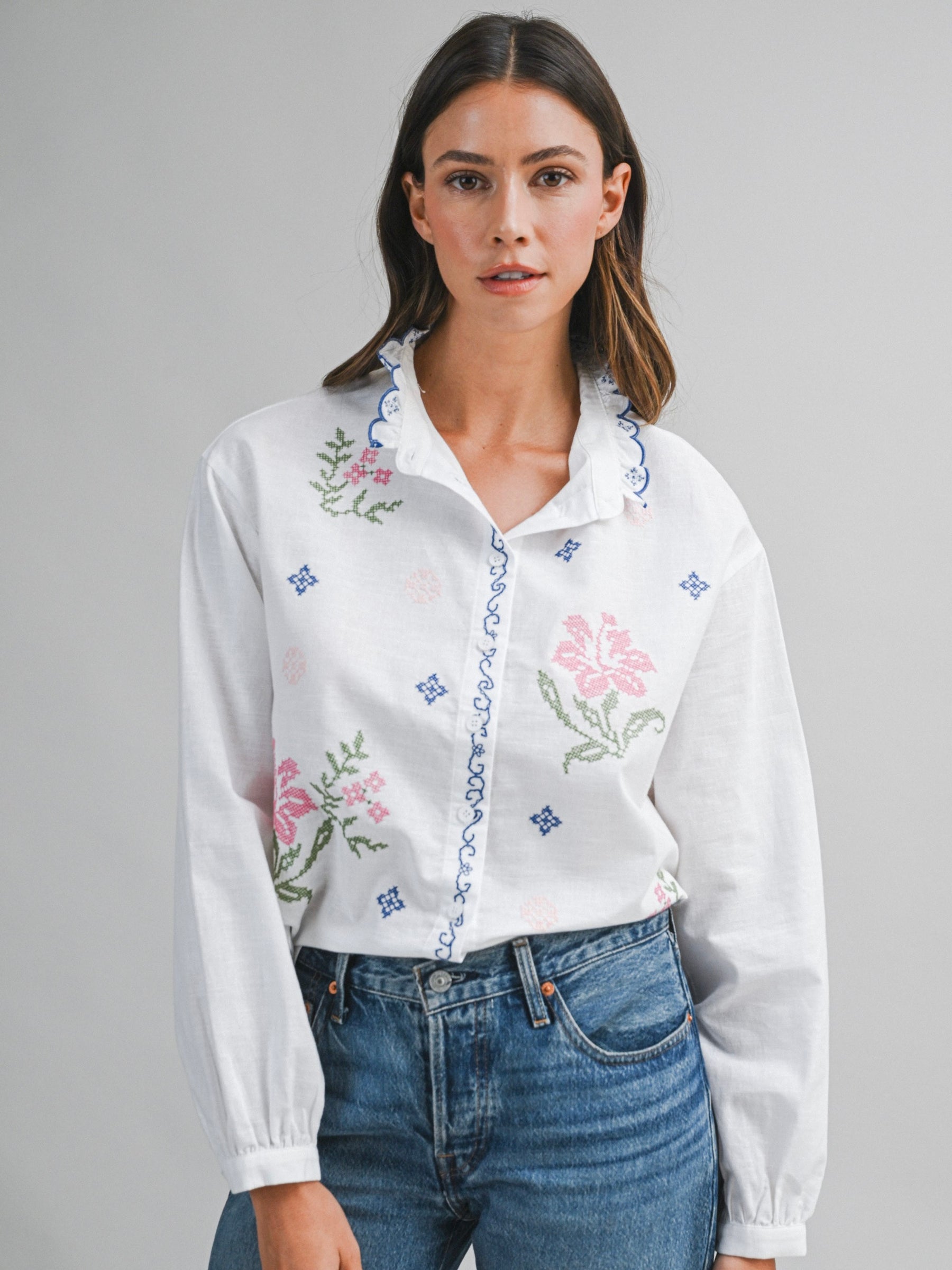 Floral Embroidered Blouse