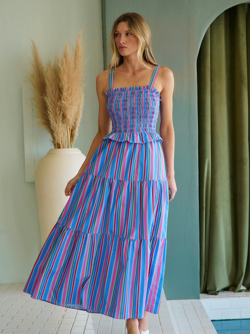 Lindsey Smocked Maxi Dress