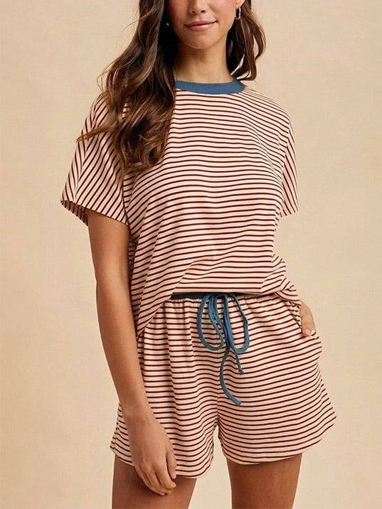 Loose Fit Striped Knit Short