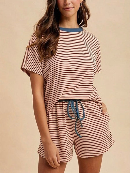 Loose Fit Striped Knit Short