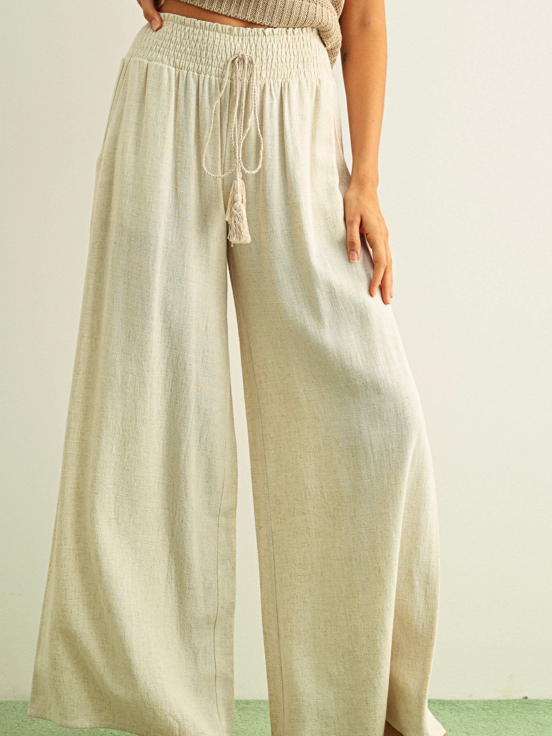 Smocked Waist Flowy Pants