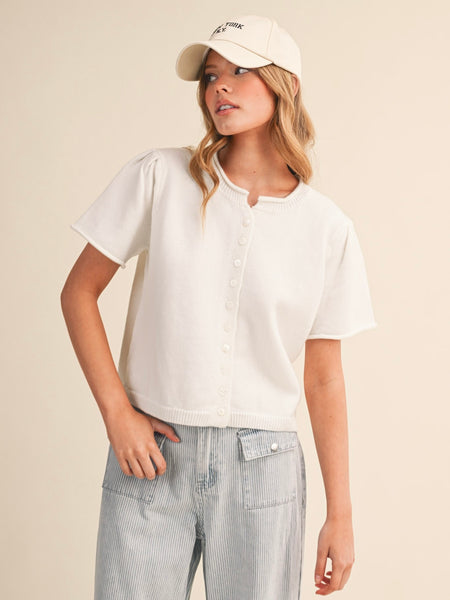 Short Sleeve Sweater Cardigan