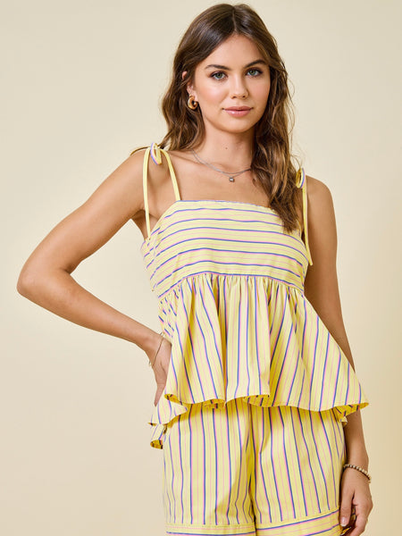 Susie Square Neck Peplum Top