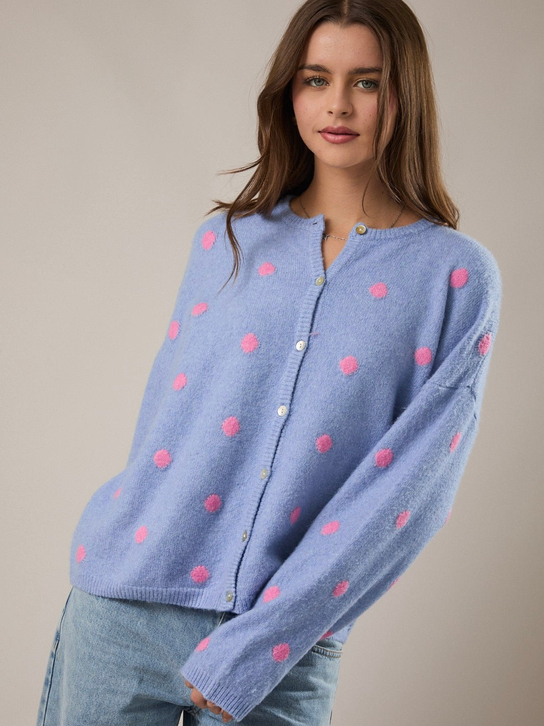 Dotty Button Down Cardigan