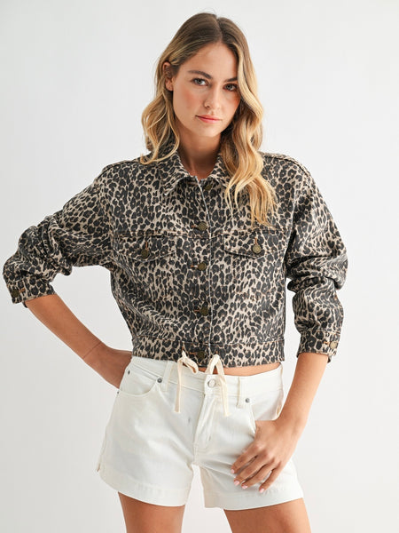 Just Black Denim Tied Waist Denim Crop Jacket