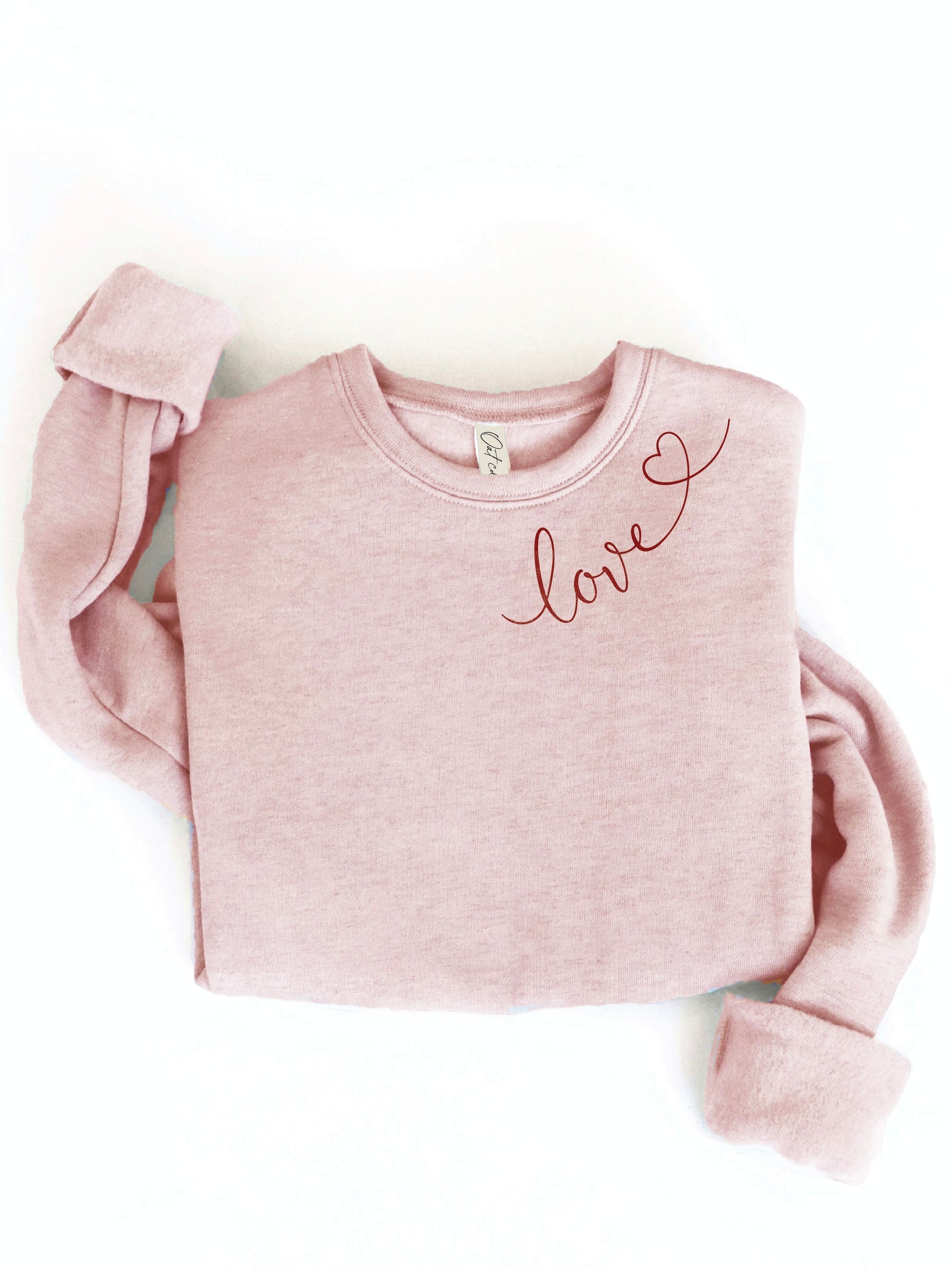 Love Heart Neckline Sweatshirt