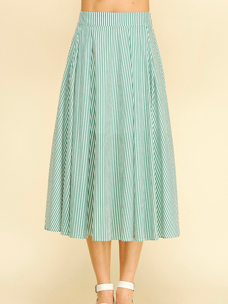 Twiggy Striped Midi Skirt