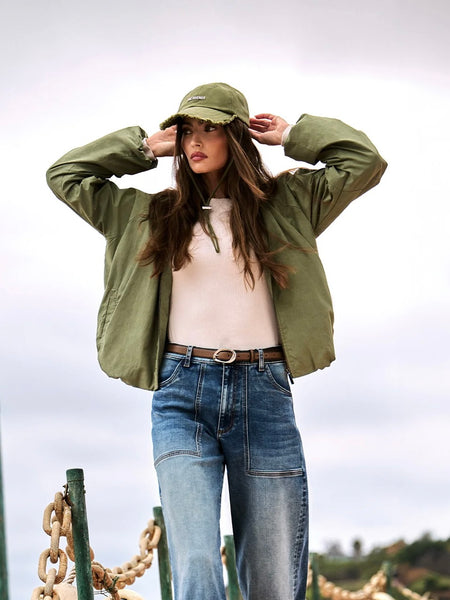 {Kut from the Kloth} Lainey Zip Front Bomber Jacket