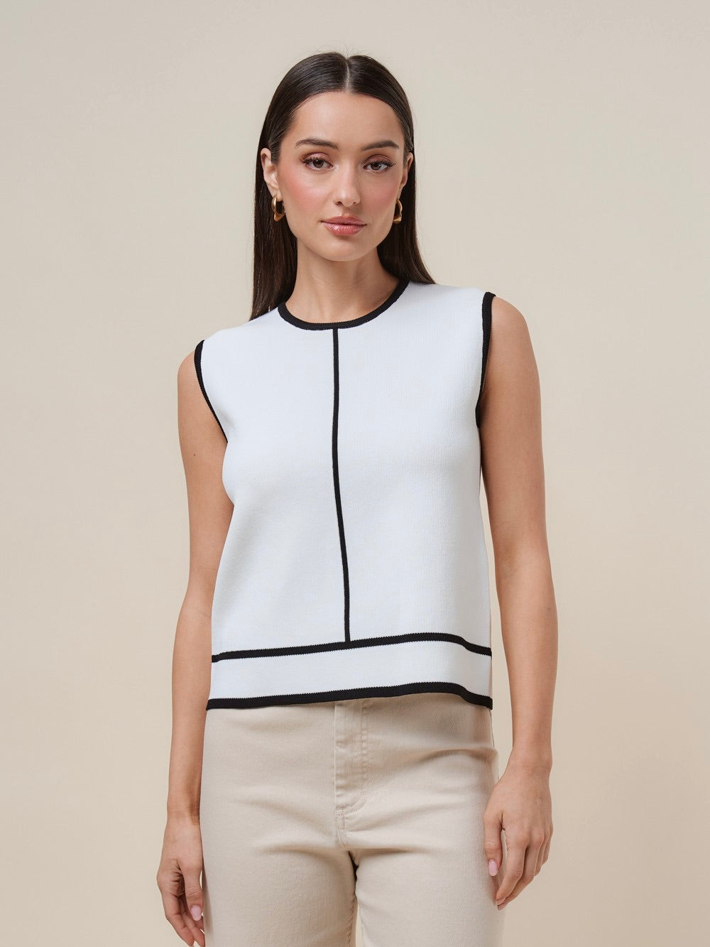 Contrast Knit Top