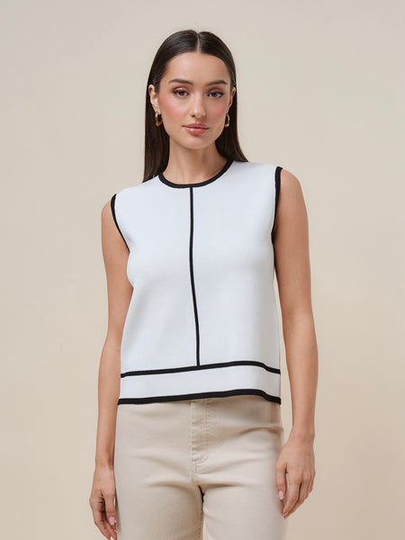 Contrast Knit Top