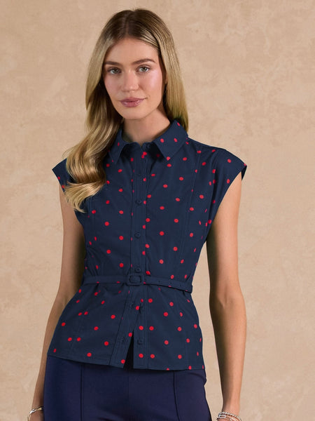 Polka Dot Belted Top
