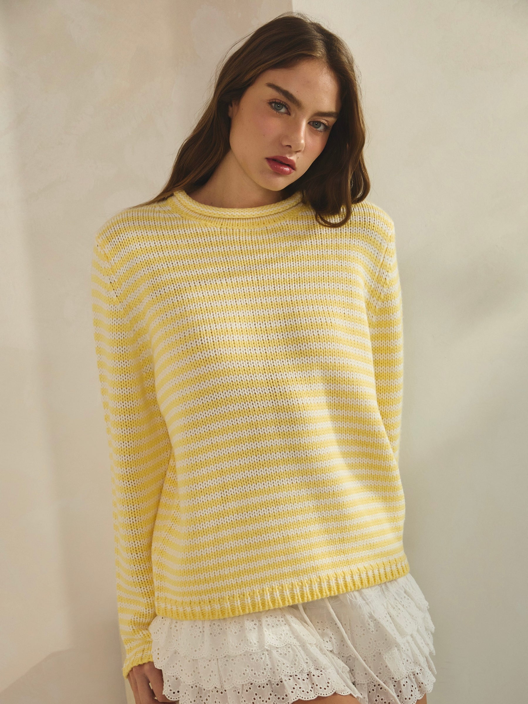 Cozy Stripe Knit Pullover