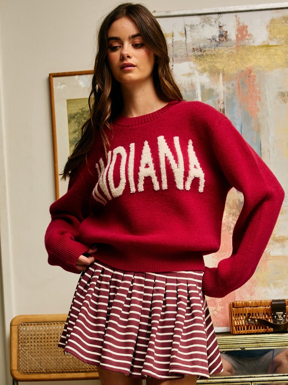 Indiana Intarsia Knit Sweater