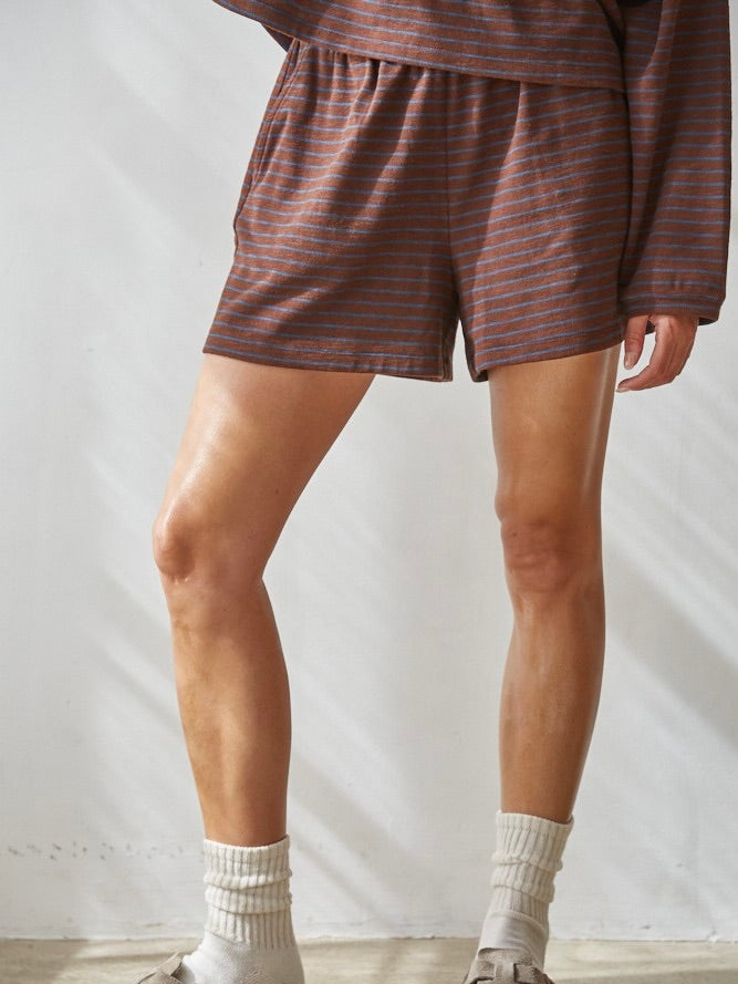 Stripe Knit Lounge Shorts